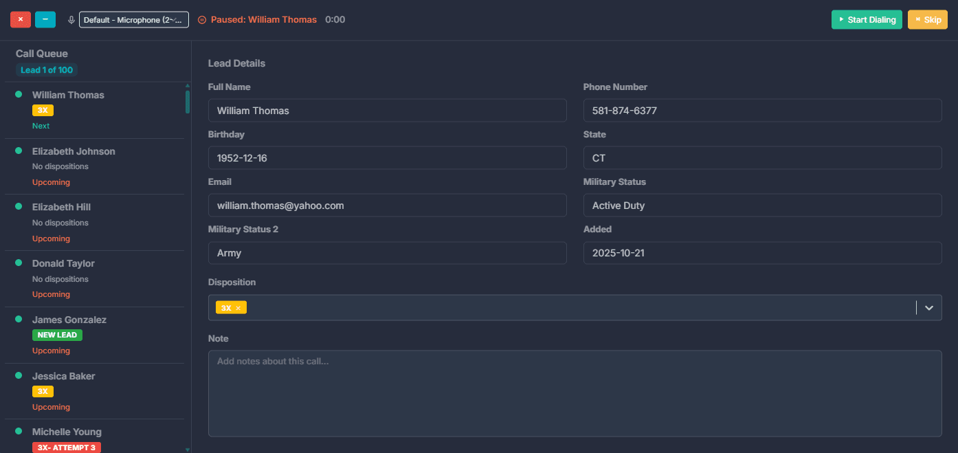 Flowbase Built-In Auto-Dialer Interface